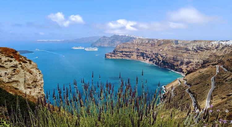 The Famous Caldera in Santorini Greece