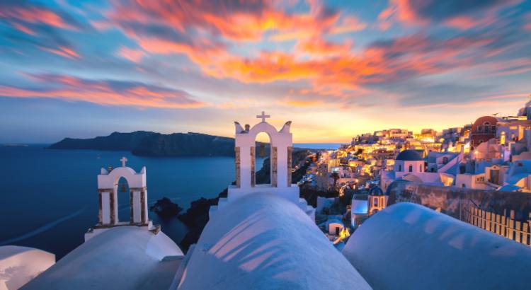 Oia’a Sunset in  Santorini Greece